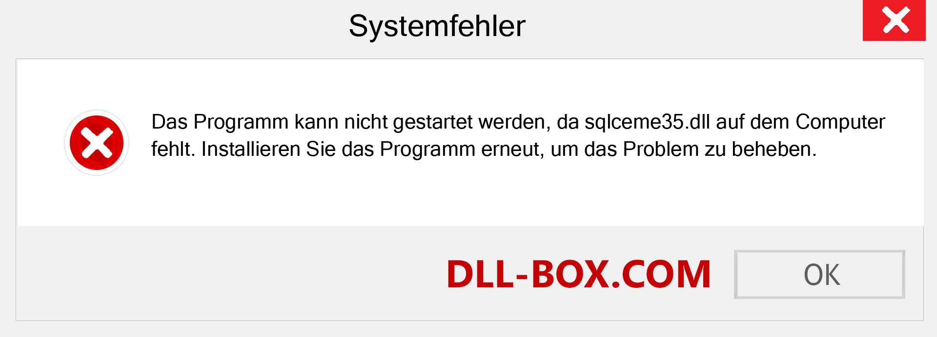 sqlceme35.dll-Datei fehlt?. Download für Windows 7, 8, 10 - Fix sqlceme35 dll Missing Error unter Windows, Fotos, Bildern